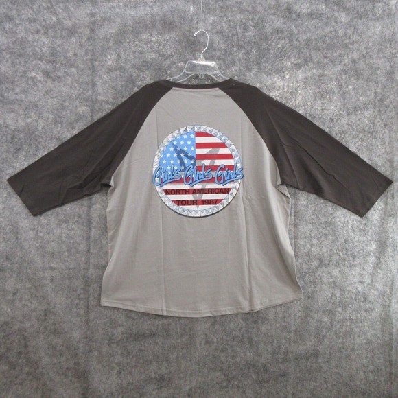 Motley Crue Mens T-Shirt Size XXL Tour '87 Raglan Tee Licensed Cotton Blend New - Picture 4 of 15